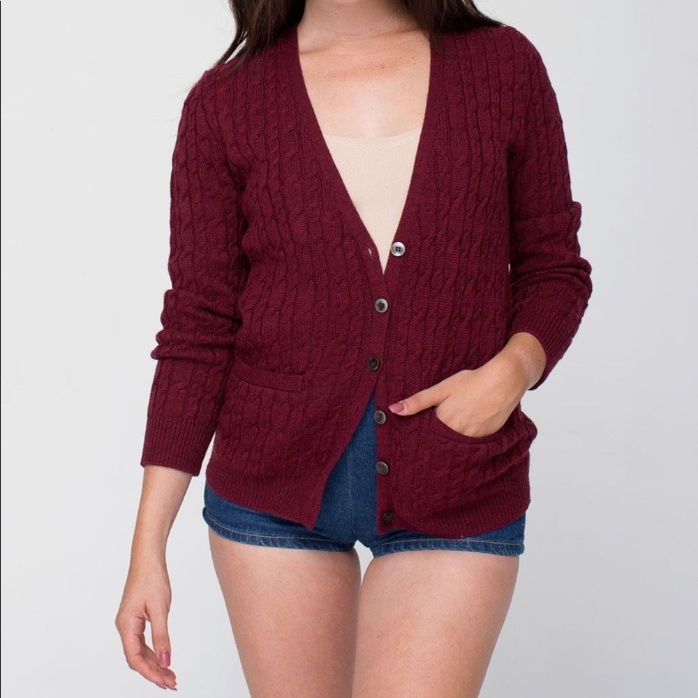 American Apparel Cable Knit Cardigan